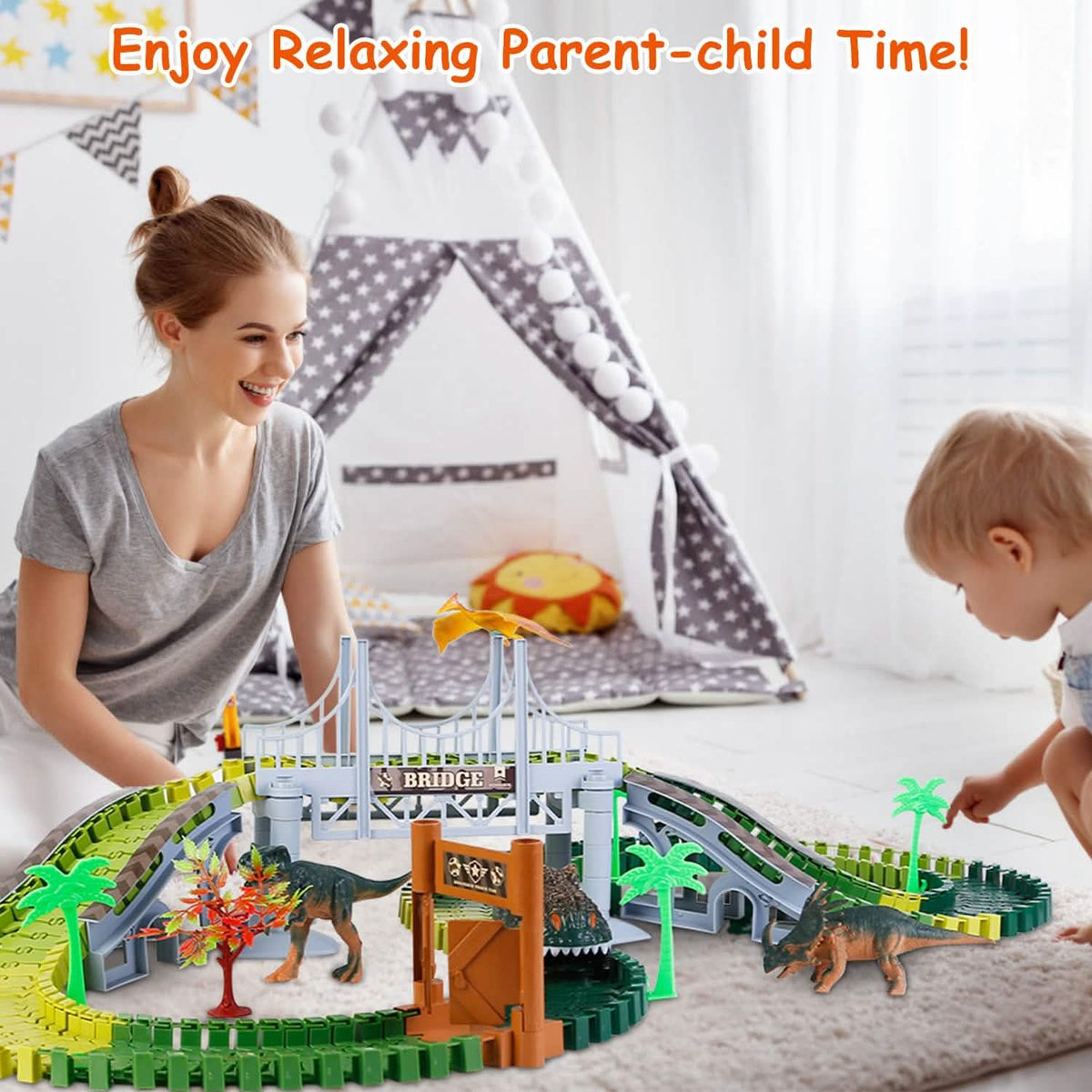175-Piece: Dinosaur Race Track Set - A-1 Thread Vault