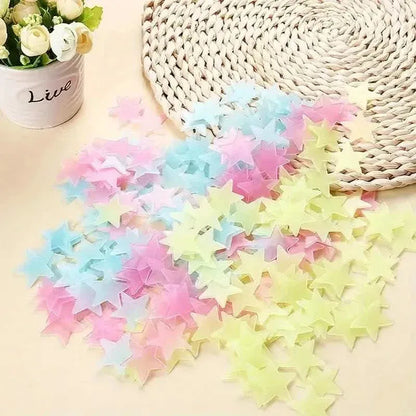 175-Pieces: Reusable Glow-in-the-Dark Star Wall Stickers with Shimmery Finish - A-1 Thread Vault