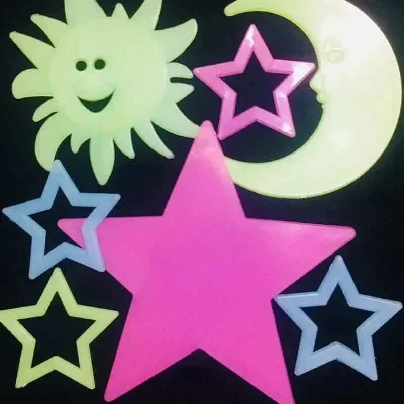 175-Pieces: Reusable Glow-in-the-Dark Star Wall Stickers with Shimmery Finish - A-1 Thread Vault