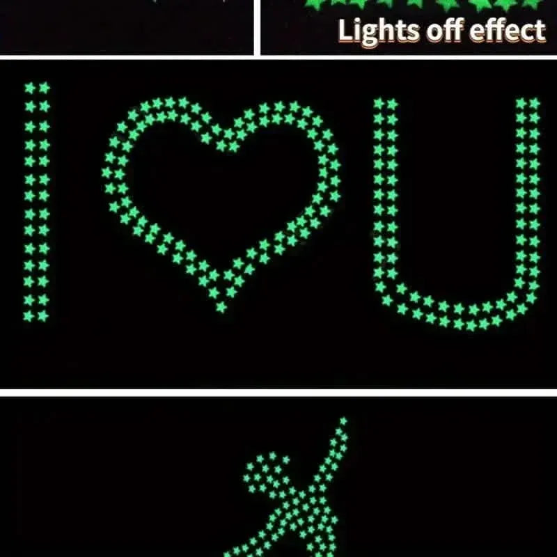175-Pieces: Reusable Glow-in-the-Dark Star Wall Stickers with Shimmery Finish - A-1 Thread Vault