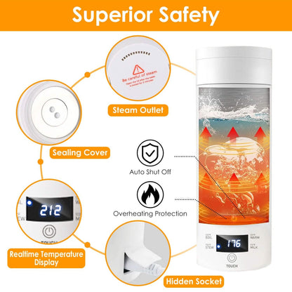 17Oz Stainless Steel Travel Electric Kettle with 4 Temperature Preset Modes - A-1 Thread Vault