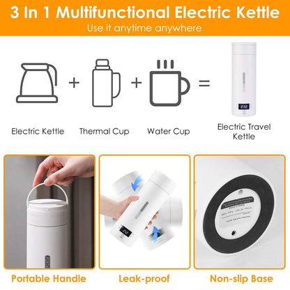17Oz Stainless Steel Travel Electric Kettle with 4 Temperature Preset Modes - A-1 Thread Vault