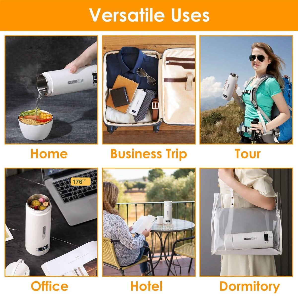 17Oz Stainless Steel Travel Electric Kettle with 4 Temperature Preset Modes - A-1 Thread Vault