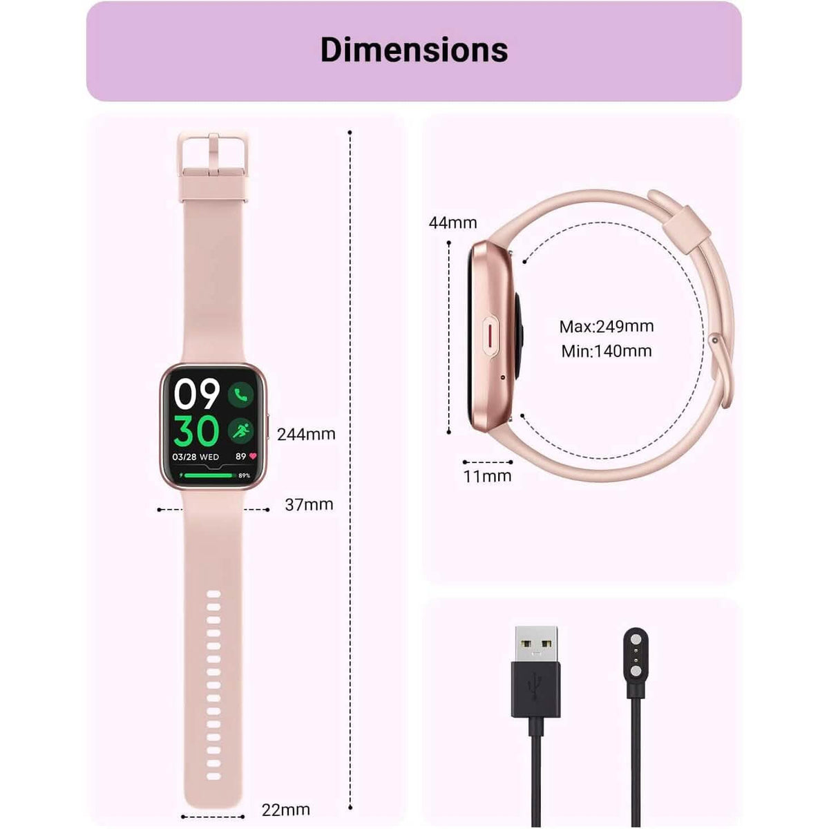 1.8" HD Full Color Touch Screen Bluetooth Call Smart Watch (Refurbished) - A-1 Thread Vault
