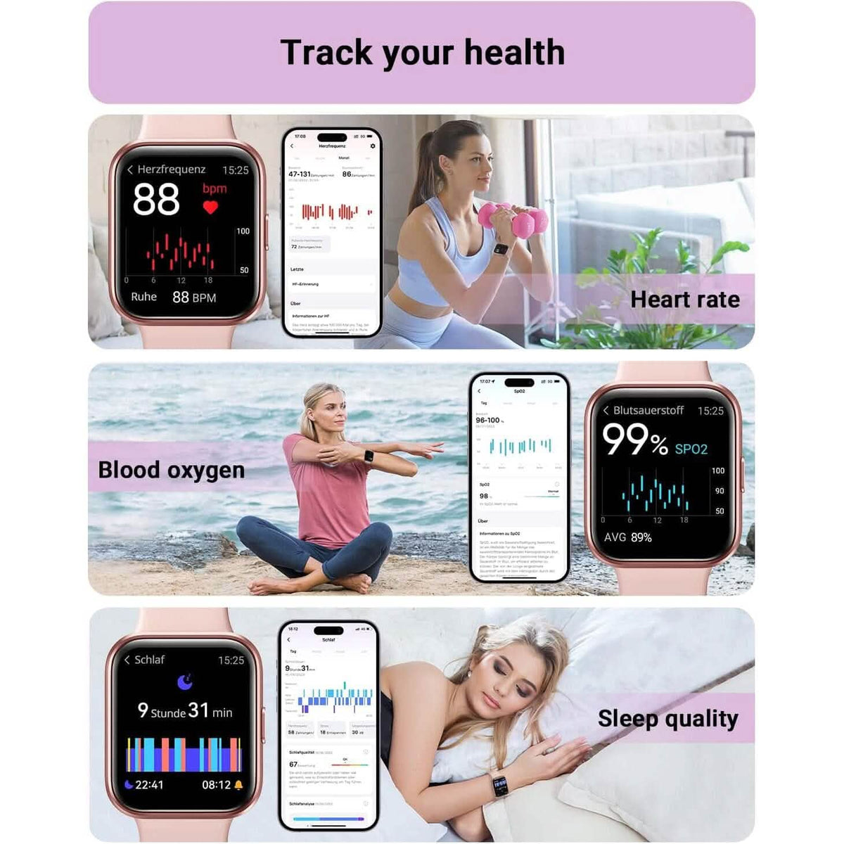 1.8" HD Full Color Touch Screen Bluetooth Call Smart Watch (Refurbished) - A-1 Thread Vault