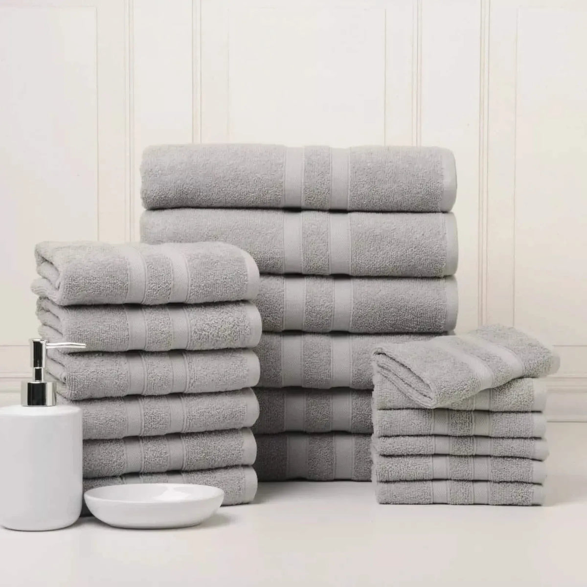 18-Piece Set: Bibb Home `Egyptian Cotton Towel Set - A-1 Thread Vault