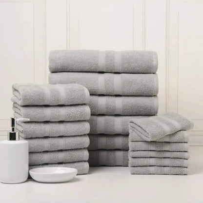 18-Piece Set: Bibb Home `Egyptian Cotton Towel Set - A-1 Thread Vault