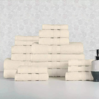 18-Piece Set: Bibb Home `Egyptian Cotton Towel Set - A-1 Thread Vault