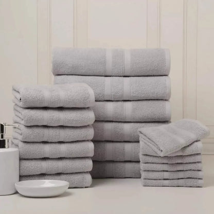 18-Piece Set: Bibb Home `Egyptian Cotton Towel Set - A-1 Thread Vault