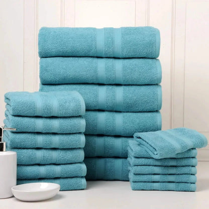 18-Piece Set: Bibb Home `Egyptian Cotton Towel Set - A-1 Thread Vault
