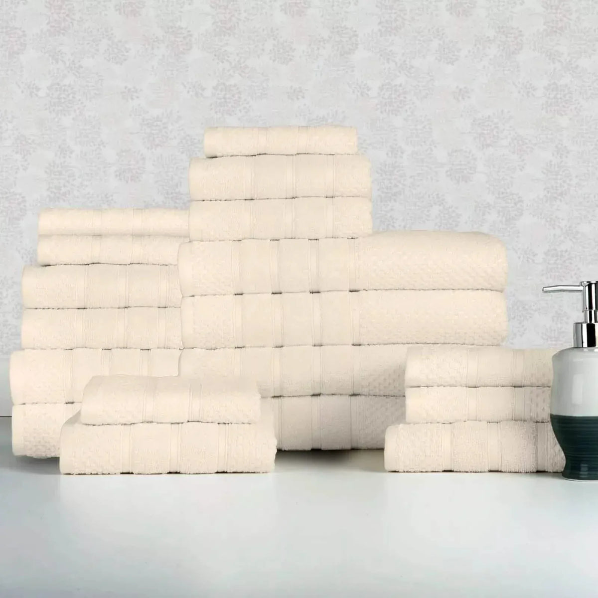 18-Piece Set: Bibb Home `Egyptian Cotton Towel Set - A-1 Thread Vault