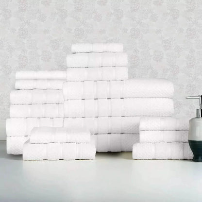 18-Piece Set: Bibb Home `Egyptian Cotton Towel Set - A-1 Thread Vault