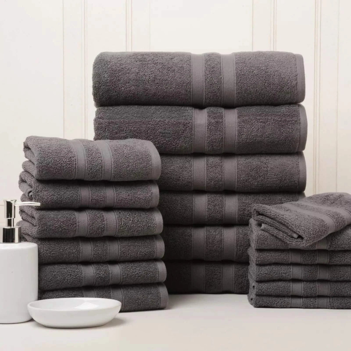 18-Piece Set: Bibb Home `Egyptian Cotton Towel Set - A-1 Thread Vault