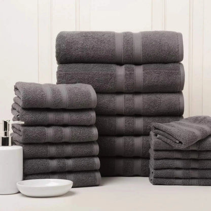 18-Piece Set: Bibb Home `Egyptian Cotton Towel Set - A-1 Thread Vault