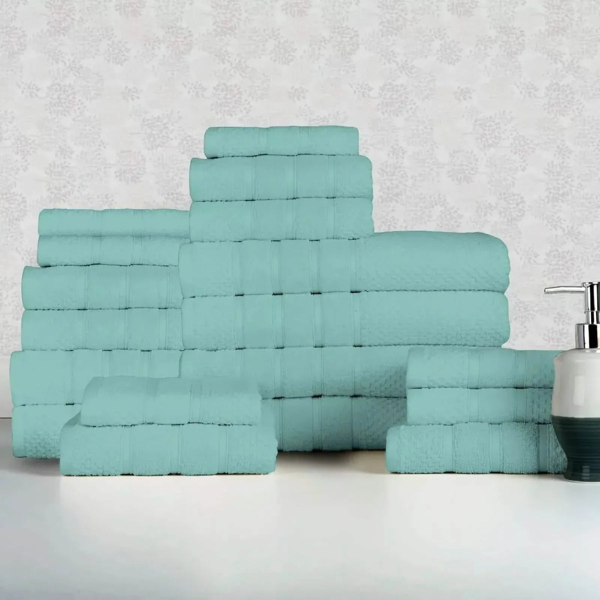 18-Piece Set: Bibb Home `Egyptian Cotton Towel Set - A-1 Thread Vault