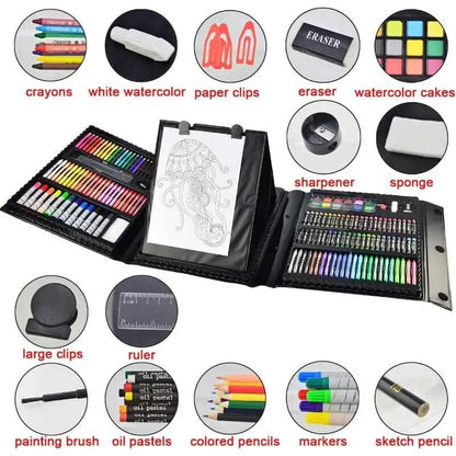 185-Piece: Double-Sided Trifold Easel Art Kit - A-1 Thread Vault