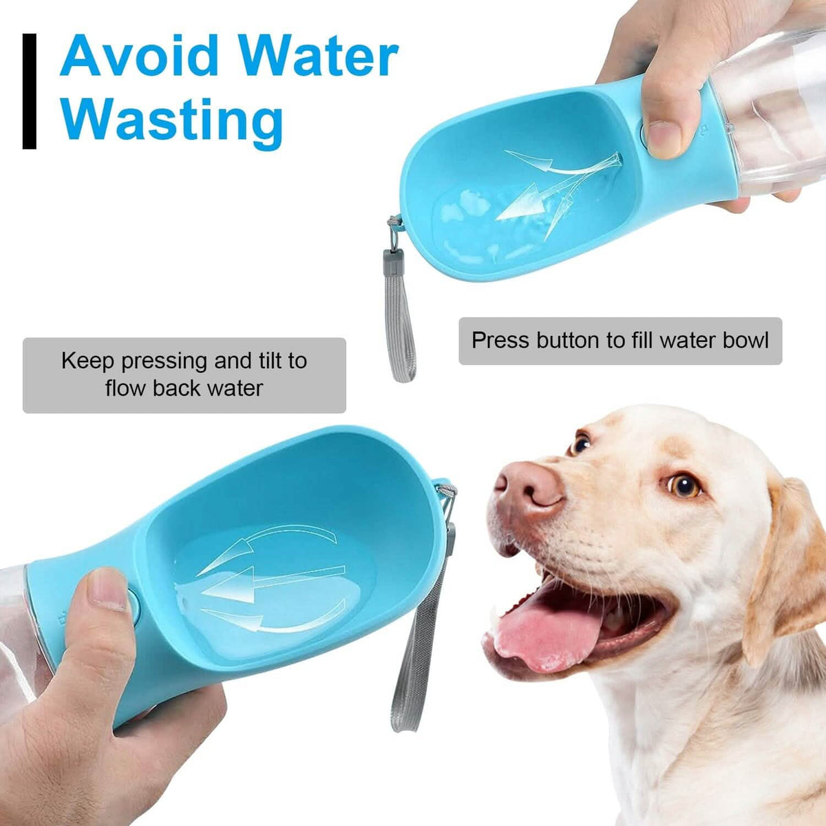 18.6 oz Portable Dog Water Dispenser with Detachable Food Container - A-1 Thread Vault