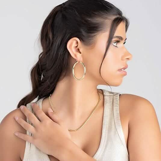S925 50mm Solid Hoop Earrings for Women - A-1 Thread Vault