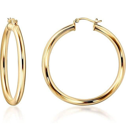 S925 50mm Solid Hoop Earrings for Women - A-1 Thread Vault