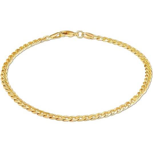 18K Gold Curb Cuban Link Chain Bracelet 8" - A-1 Thread Vault