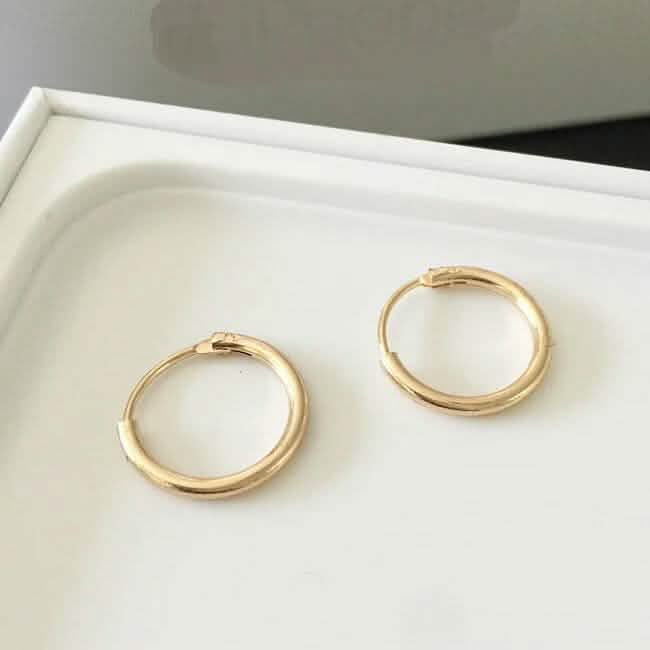 18K Gold Endless Hoop Earrings - A-1 Thread Vault
