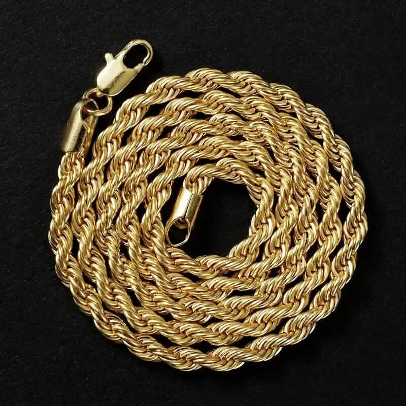 18K Gold European Classic Twist Necklace + Bracelet - A-1 Thread Vault