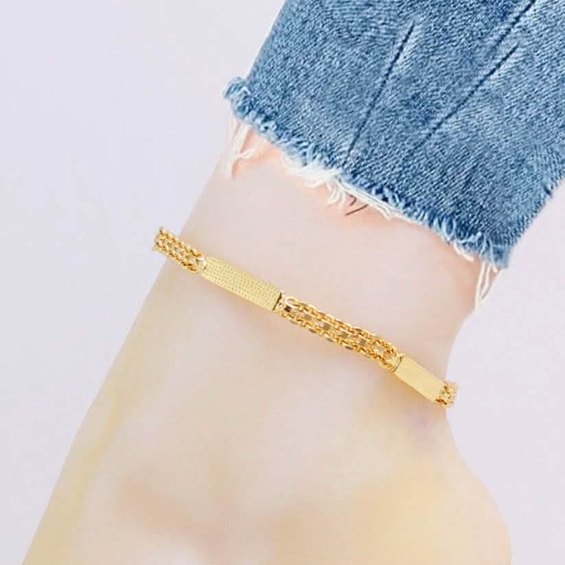 18K-Gold-Filled Bismark/Bar Anklet - A-1 Thread Vault