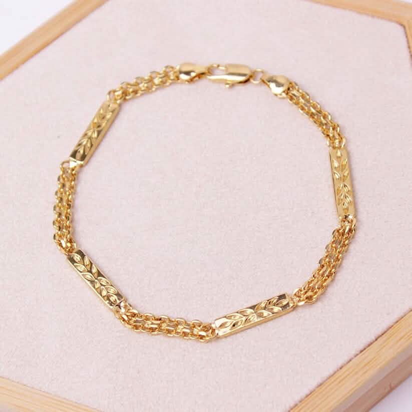 18K-Gold-Filled Bismark/Bar Anklet - A-1 Thread Vault