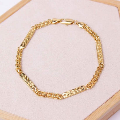 18K-Gold-Filled Bismark/Bar Anklet - A-1 Thread Vault