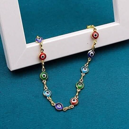 18k Gold Filled High Polish Finsh Evil Eye Bracelet - A-1 Thread Vault