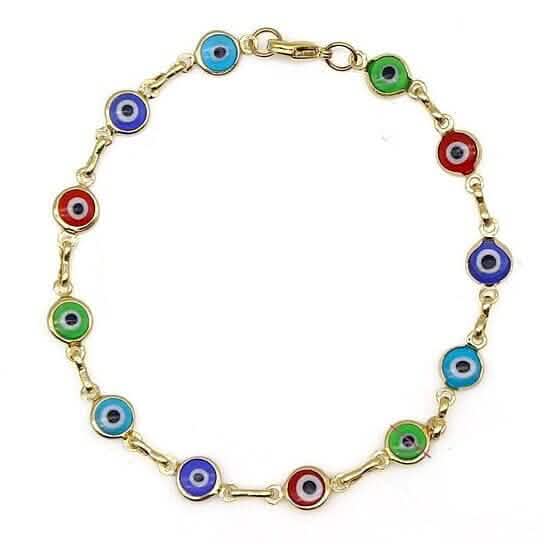 18k Gold Filled High Polish Finsh Evil Eye Bracelet - A-1 Thread Vault