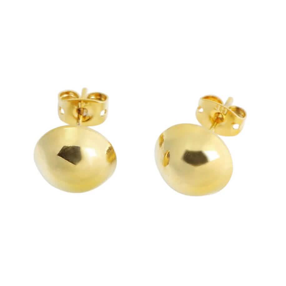 18K Gold Half Ball Stud Earrings - A-1 Thread Vault