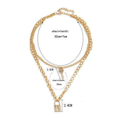 18K Gold Key Lock Necklace - A-1 Thread Vault