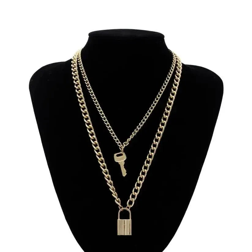 18K Gold Key Lock Necklace - A-1 Thread Vault