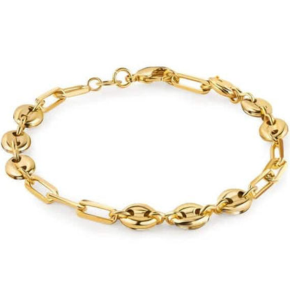 18K Gold Mariner and Paperclip Link Anklet 10" - A-1 Thread Vault