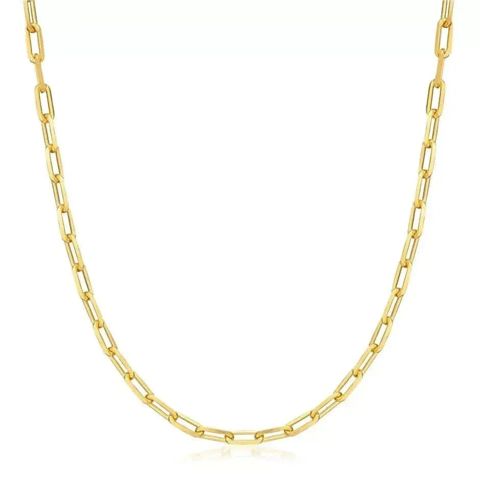 18K Gold Paperclip Link Chain Necklace - A-1 Thread Vault