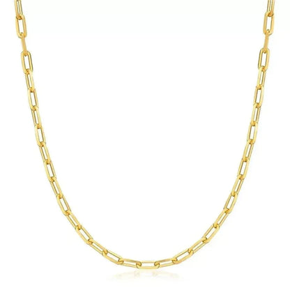 18K Gold Paperclip Link Chain Necklace - A-1 Thread Vault