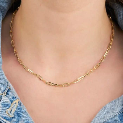 18K Gold Paperclip Link Chain Necklace - A-1 Thread Vault