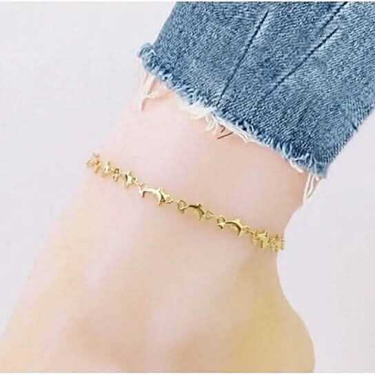 18k Gold Plated Dolphin Anklet - A-1 Thread Vault