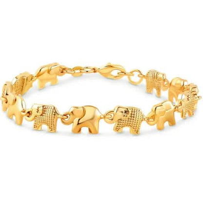 18K Gold Plated Elephant Anklet for Women 10" - A-1 Thread Vault