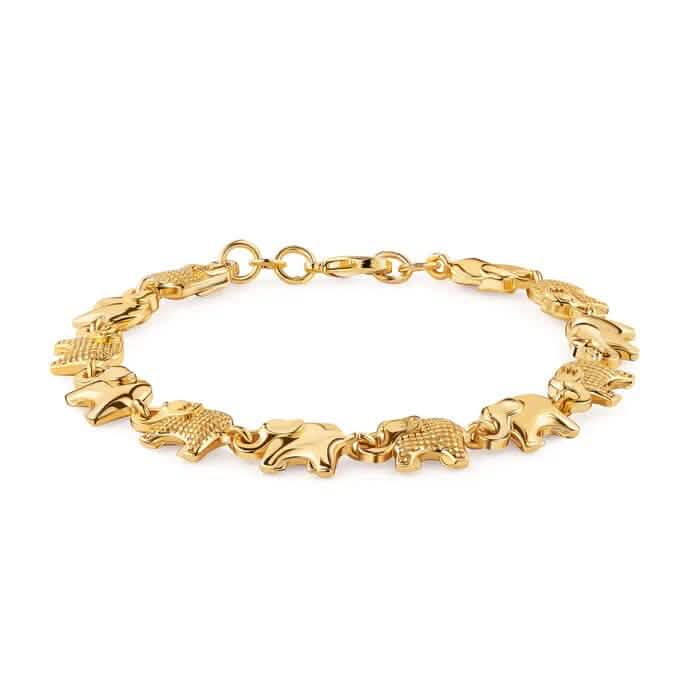 18K Gold Plated Elephant Anklet for Women 10" - A-1 Thread Vault