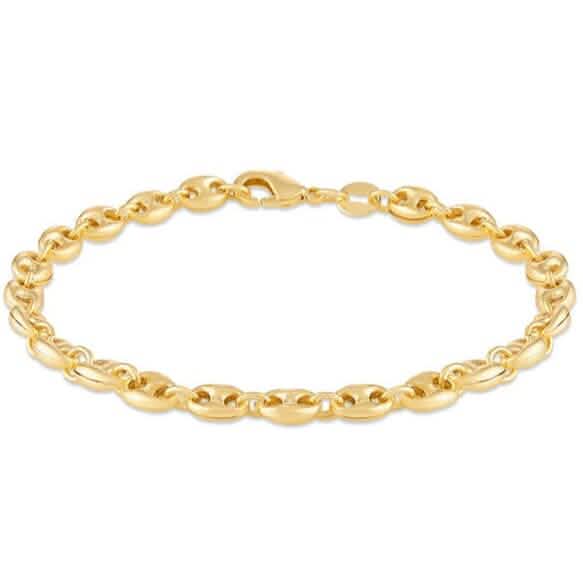 18K Gold Puff 8" Mariner Bracelet - A-1 Thread Vault
