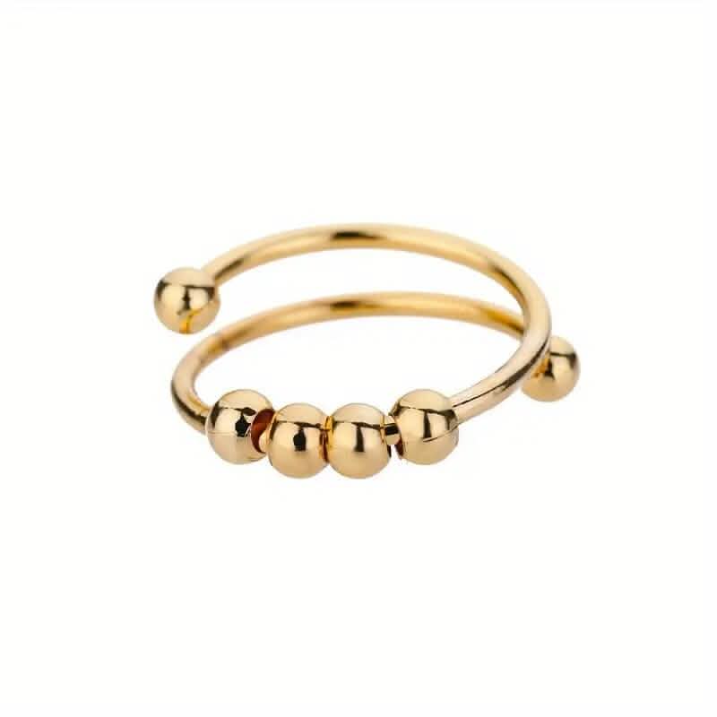 18K Gold Spinning Beads Anxiety Ring - A-1 Thread Vault