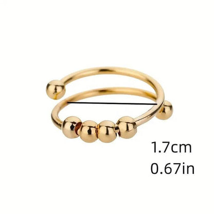 18K Gold Spinning Beads Anxiety Ring - A-1 Thread Vault