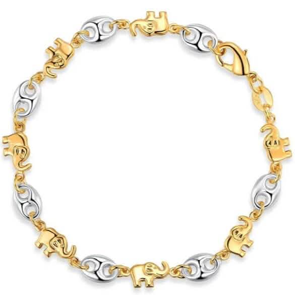 18K Gold Two-Tone Elephant Bracelet - A-1 Thread Vault