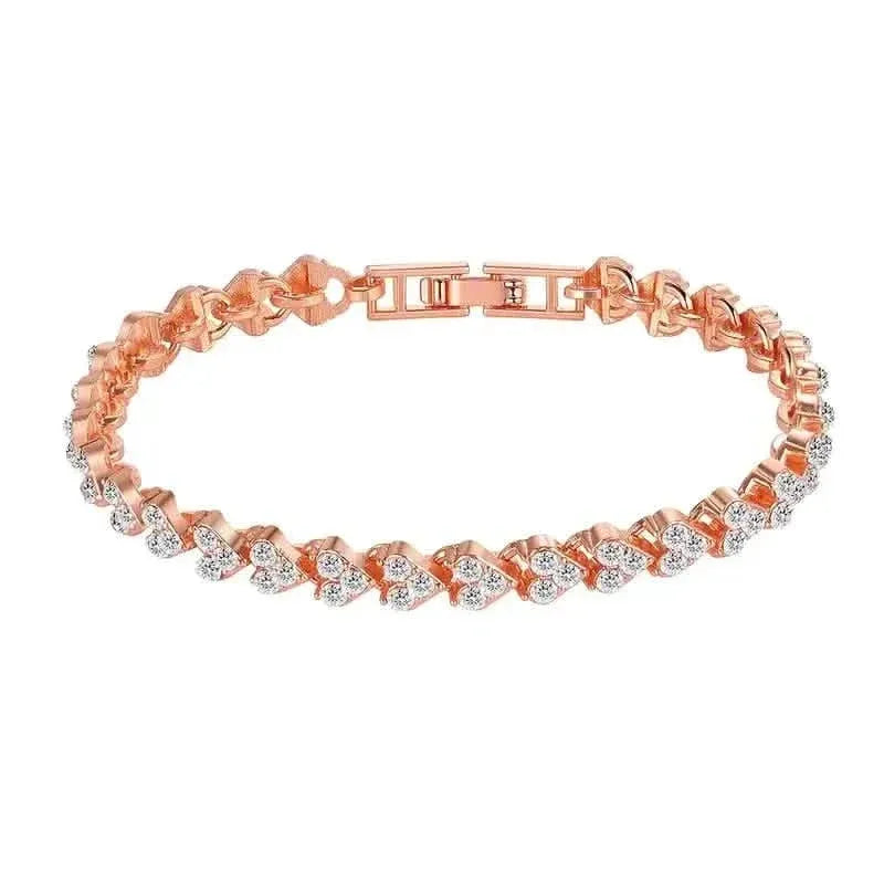 18K Golden Plated Stainless Steel Bracelet with Rhinestone Embellishments - A-1 Thread Vault
