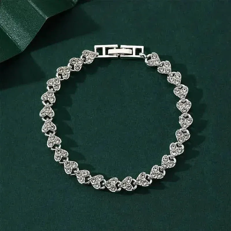 18K Golden Plated Stainless Steel Bracelet with Rhinestone Embellishments - A-1 Thread Vault