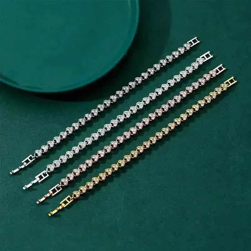 18K Golden Plated Stainless Steel Bracelet with Rhinestone Embellishments - A-1 Thread Vault