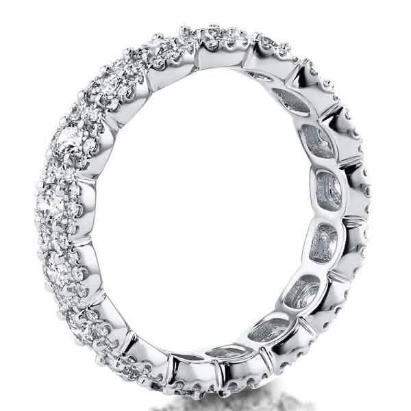 18kt White Gold Plated Simulated Diamond Eternity Band Ring - A-1 Thread Vault