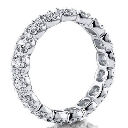 18kt White Gold Plated Simulated Diamond Eternity Band Ring - A-1 Thread Vault